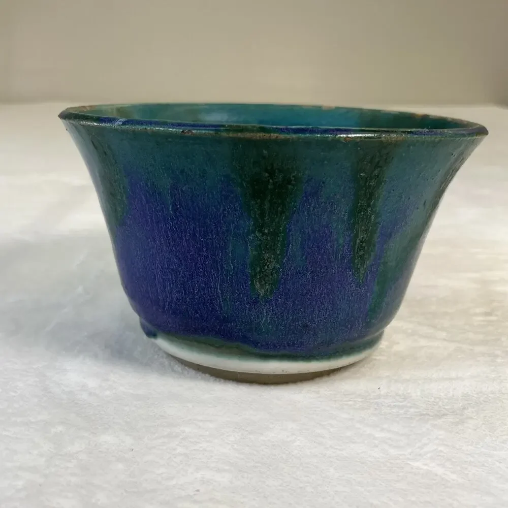 Studio Art Pottery Bowl Hand Thrown Signed Glazed 4